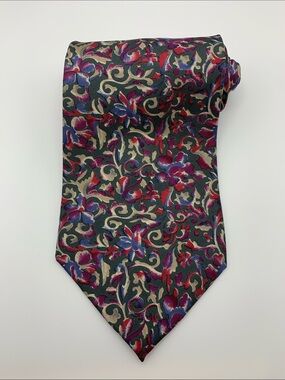 Christian Dior Vintage Floral Silk Tie